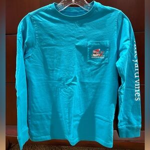 Like New Vineyard Vines Kids Long Sleeve Christmas Tee Size Youth Small (8-10)